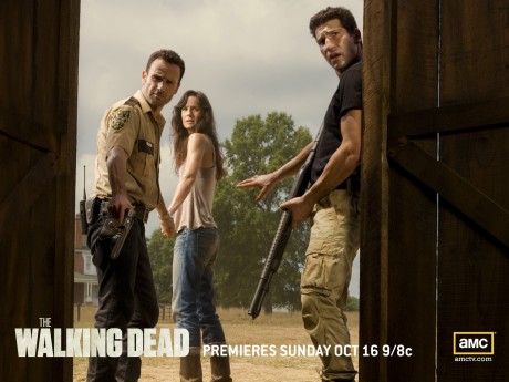 Andrew Lincoln, Sarah Wayne Callis and Jon Bernthal in TWD