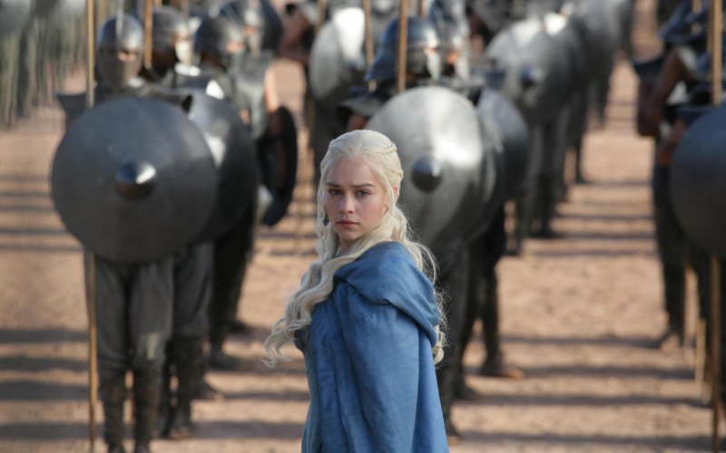 Emilia Clarke as Daenerys Targaryen in season 3 of game Of Thrones